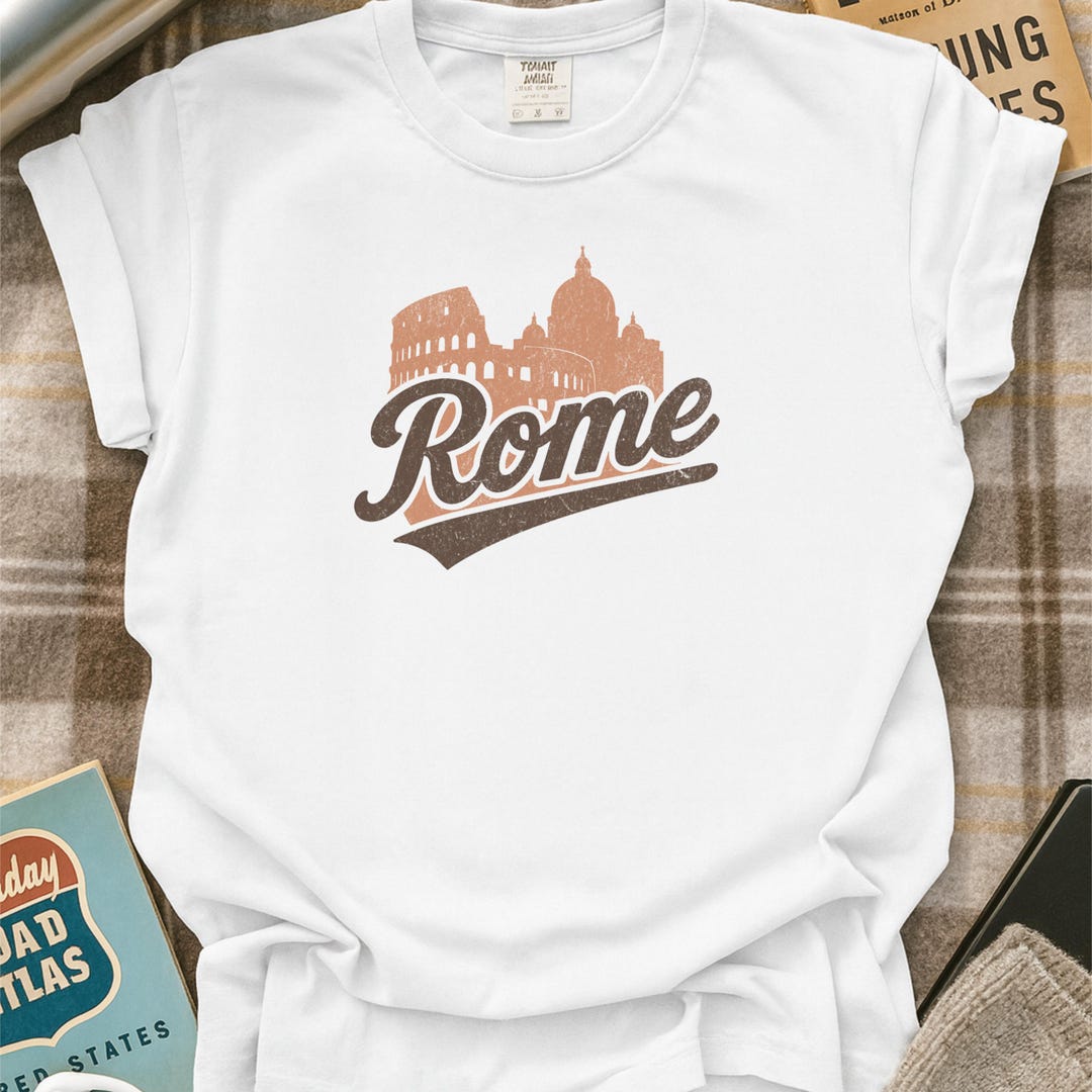 Retro Rome T-shirt: Vintage Italian Skyline Souvenir Tee - Etsy
