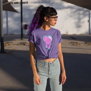 Pastel Goth Dripping Heart T-Shirt, Gothic Graphic Tee, Pastel Grunge Shirt, Soft Grunge Aesthetic, Alternative Fashion, Scene Clothes