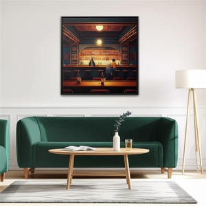 The Evening Pour Bar Wall Art, Canvas Art, Matte Framed Wall Decor, Multi-Color Print, Home Office Decoration, Bar Artwork, Nightlife