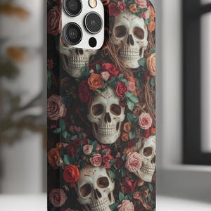 Sugar Skull Phone Case, Day of the Dead Design, Protective Phone Cover, Skull Decor