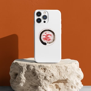 Enso Symbol with Bonsai Tree Phone Case, Zen Art Decor, Japanese Calligraphy, Wall Art, Meditation Gift, Spiritual Decor
