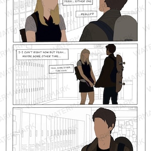 The Amazing Spider-man. Gwen and Peter hallway scene comic print. Digital Download.