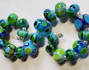 Lampwork Boro Beads Chocolate Swirl Prisms Lampwork Glass beads BBGLASSART