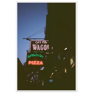 NYC Nightlife Photography Prints - Large Semi-Glossy Framed Wall Art of New York, Manhattan Restaurant Film Photo Framed Art for Home Decor