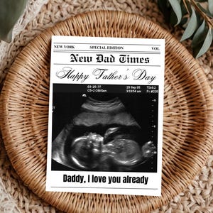 1st Father's Day Gift from Bump, Gifts For New Dad, Father's Day Newspaper Template, Fathers day Printable, Dad Birthday Gift Keepsake