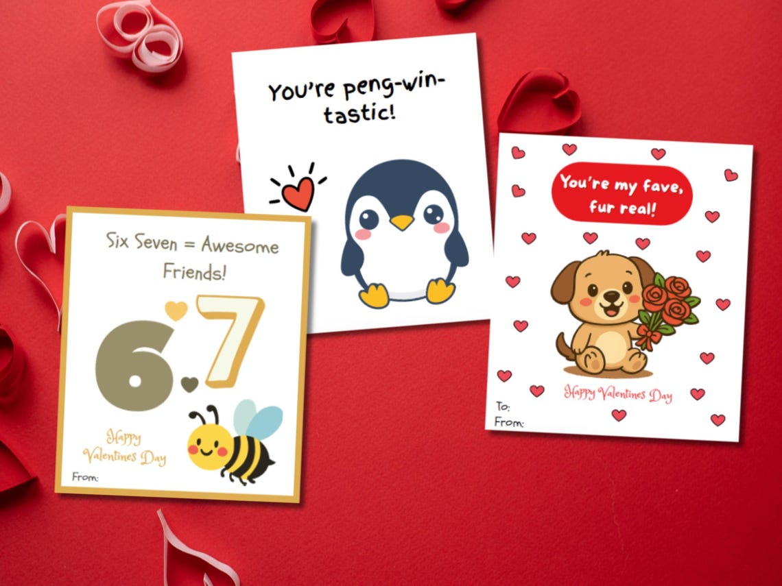 Cute Animal Valentines Day Cards - Classroom, Printable School ...