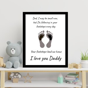 Father&#39;s Day Footprint Craft, Gift for Dad from Kid, Digital Download, Printable DIY, First Father&#39;s Day Gift, Fathers Day Handprint card