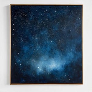 Starry Night Sky Painting, Celestial Home Decor, Galaxy Wall Art