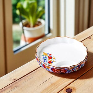 Japanese Ceramic Side Dish Plates Set – Handmade Floral Appetizer Dishes – Vintage Sushi Plates – Rustic Kitchen Decor – Tableware Gift