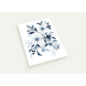Blaue Blumen Aquarell Grußkarten