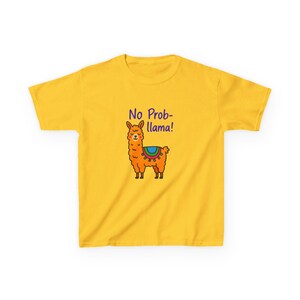 ¡No hay problema con las llamas!: Lindo dibujo de llama, ilustración colorida y caprichosa de animales - Camiseta infantil / Regalo único