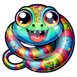 Camiseta infantil "Sonrisa Arcoíris Serpiente" - Serpiente de dibujos animados vibrante y divertida / Camiseta infantil / Regalo único