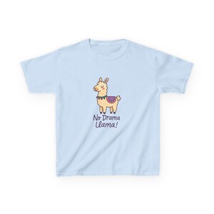 Llama sin drama: linda camiseta de llama de dibujos animados, divertido juego de palabras con animales - Camiseta infantil / Regalo único