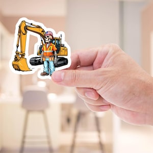 Excavator Stickers, Blue Collar Sticker, Blue Collar Hard Hat Sticker,Blue Collar , Construction Sticker