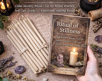 Velas amarillas rituales para la calma y la paz interior | Kit de rituales de relajación + Guía de autocuidado en PDF.