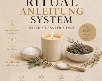 Instrucciones para realizar un ritual para principiantes: un sistema de limpieza energética que utiliza una vela, sal y hierbas.