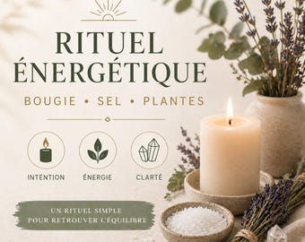 Ritual energético sencillo, limpieza energética, guía espiritual, vela, sal, plantas.