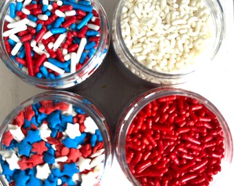 ¡Kit de chispas mágicas de superhéroes! ¡Estrellas rojas, blancas y azules! ¡Decoración para cupcakes y pasteles! ¡345 g! Estrellas y rayas patrióticas del 4 de julio!