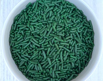 Chispas comestibles de color verde bosque intenso para fiestas, cupcakes, pasteles, galletas, dulces, decoración para fiestas, repostería, 177 g