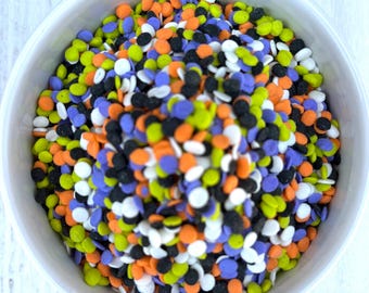 Spooktacular Halloween Edible Confetti Quins Mix!  Monster Colors and Ghouls!  Perfect for Baking Decorating Cupcakes Cake Pops and more!