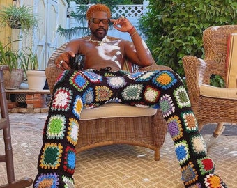 Stylish, Quirky, Comfy Crochet Pants: Granny Square Custom Order