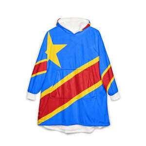 Koc z kapturem Congo Unisex | Idealny do wypoczynku, imprez plenerowych, wieczorów filmowych, prezentów na każdą okazję, kolorowy design, odzież codzienna