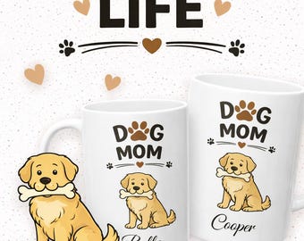 Dog Mom Golden Retriever Personalized Mug