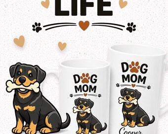 Dog Mom Rottweiler Personalized Mug