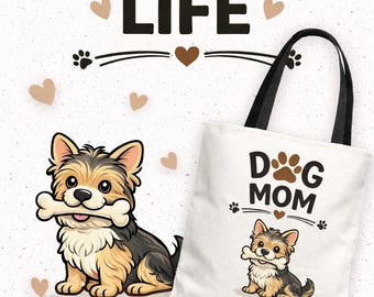 Yorkie Customizable Dog Mom Gift Tote Bag