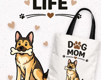 German Shepard Customizable Dog Mom Gift Tote Bag