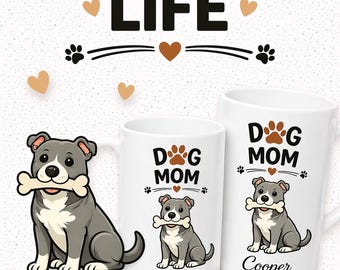Dog Mom Pitbull Personalized Mug