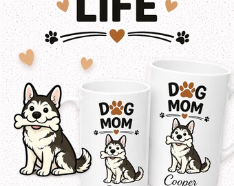 Dog Mom Husky Personalized Mug