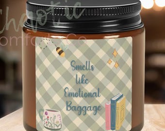Emotional Baggage Soy Candle: Funny Mental Health Gift, Self Care