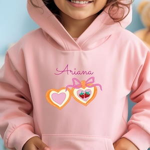 Personalized Name Coquette Heart Locket Youth Hoodie - Custom Name Gift for Girls - Soft Cute Preppy Aesthetic Sweatshirt Back To School
