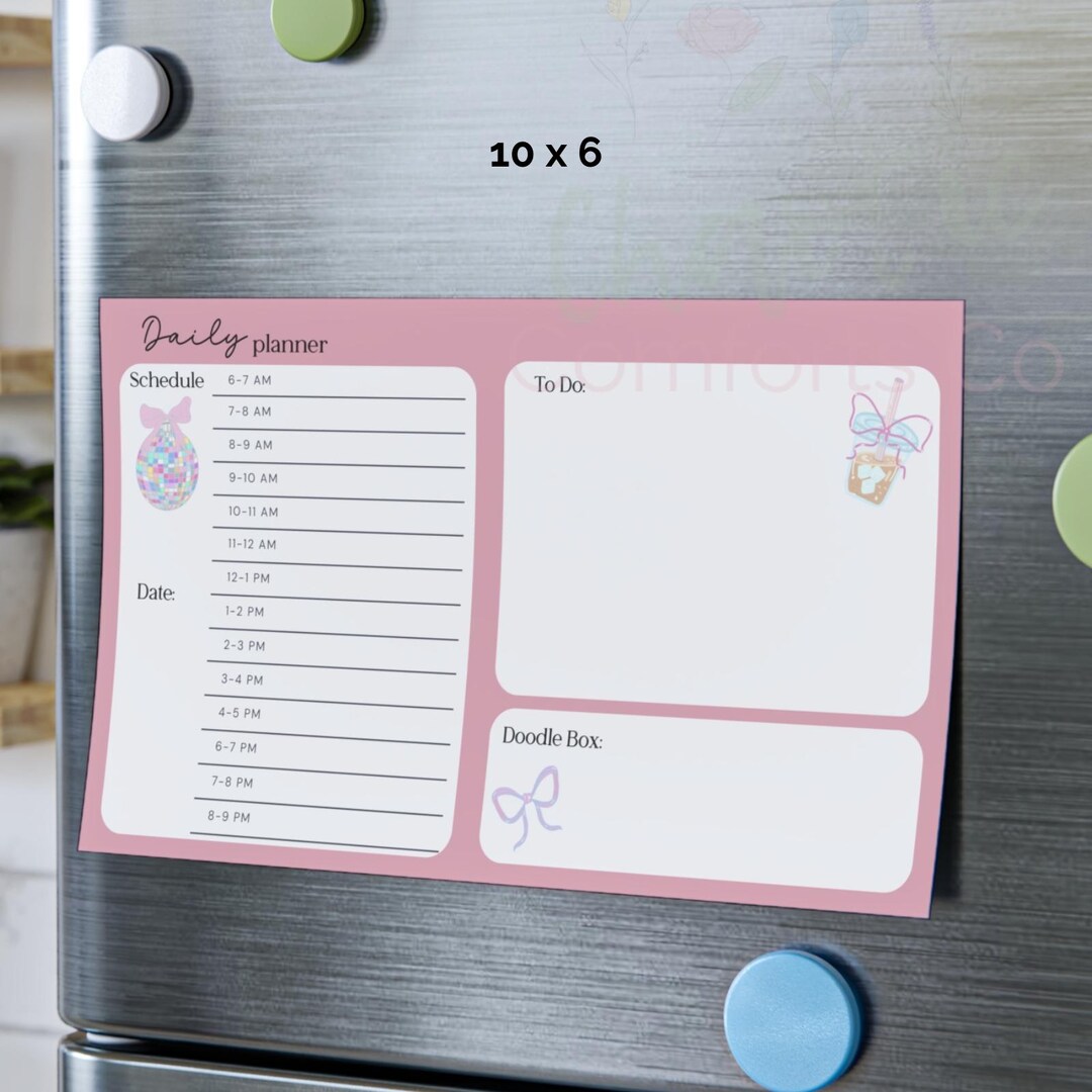 Coquette ADHD Daily Planner Post-it | Pink Stationery Note Pads - Etsy