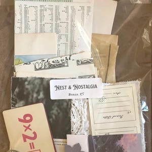Vintage Ephemera Paper Pack ~ Junk Journal Kit with Book Pages, Maps, Sewing Patterns & More