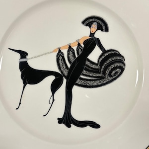 Rare Erté “Symphony in Black” Bone China Art Deco Plate | Gold Rim | A3255 | Made in Japan | 1988 | Collector’s Piece - FREE SHIPPING