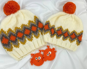 Handmade Knit Beanie, Cozy Winter Hat For Adults and Kids, Warm Handcrafted Cap