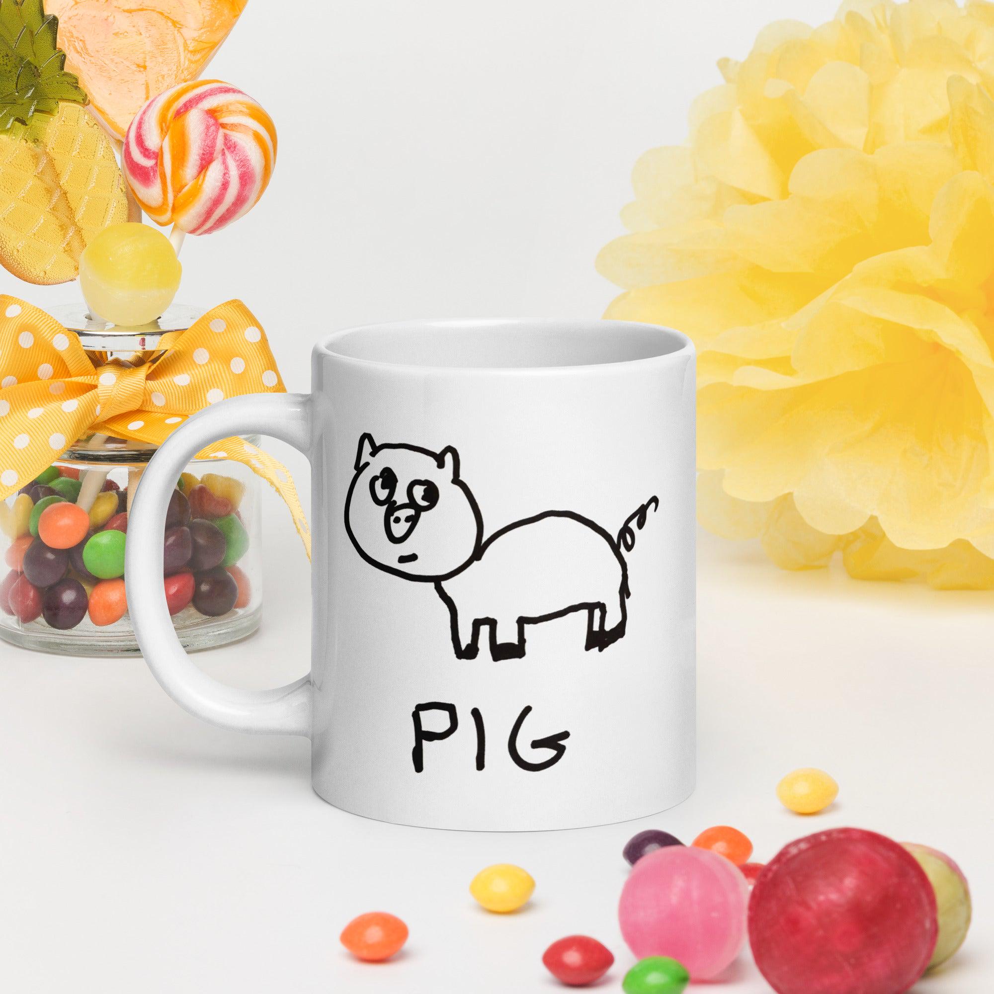 Ceramic Pig Coffee Mug 20 oz : Dishwasher & Microwave Safe Cup