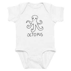 Octopus Baby Onesie, Minimalist Octopus Infant Bodysuit, Animal baby Shower Gift, Sea Creature infant Outfit, Cotton onesie Bodysuit