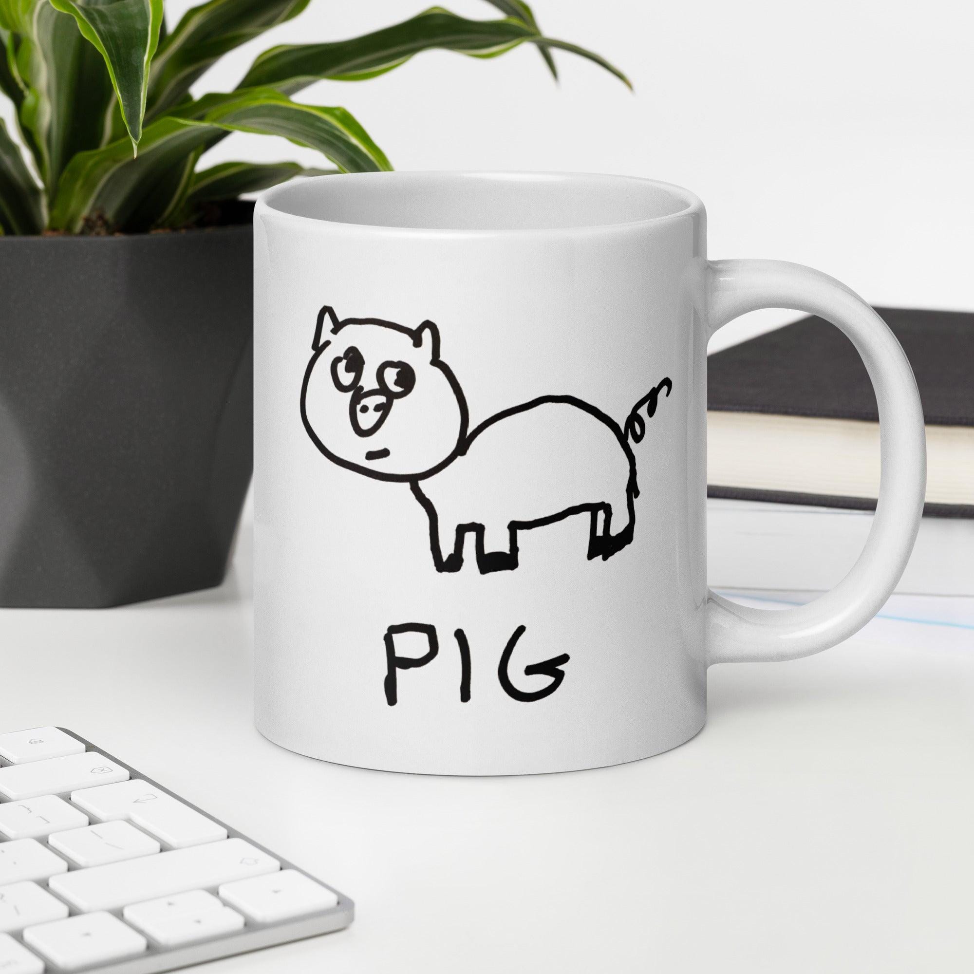Ceramic Pig Coffee Mug 20 oz : Dishwasher & Microwave Safe Cup