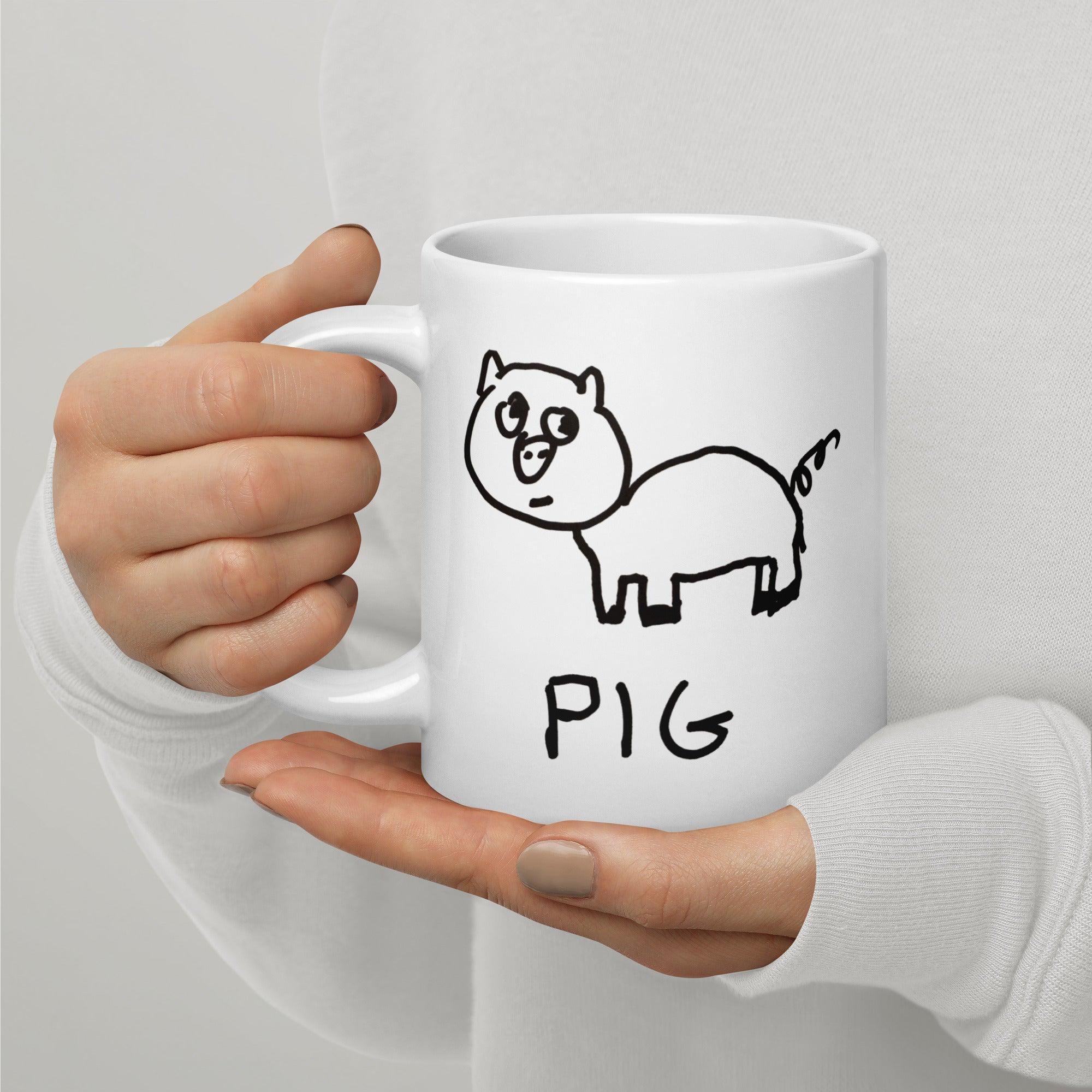Ceramic Pig Coffee Mug 20 oz : Dishwasher & Microwave Safe Cup