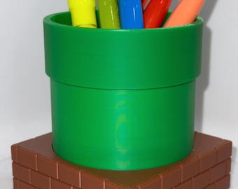 Warp Pipe Pen Holder – Super Mario Bros Inspired Desk Organizer