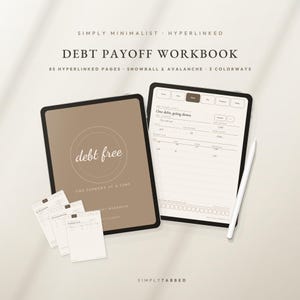 Debt Payoff Planner Digital | Snowball & Avalanche Tracker, Payment Log, Debt Free Chart | GoodNotes Notability iPad Workbook, Big Tabs