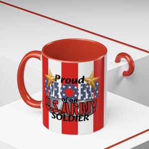 Patriotic Coffee Mug, Military Affection Mug, Red White Blue Mug, USA Pride Cup, Gift for Veterans, 4th of July Decoration