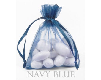 10 bolsas de organza azul marino, 8 x 12 pulgadas tela pura Favor bolsas