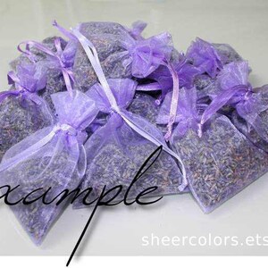 30 Orchid Purple Organza Bags, 3 x 4 Inch Sheer Fabric Favor Bags image 4