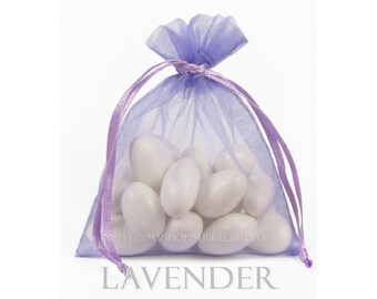 30  LAVENDER Organza Bags, 6 x 9 Inch Sheer Fabric Favor and Gift Bags (light purple, lilac)