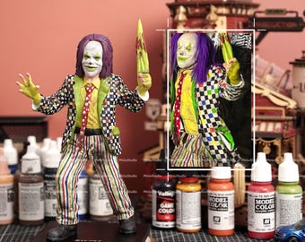 Creepy Clown Figurine - Horror Jester Statue, Halloween Scary Decoration, Handmade Spooky Gift