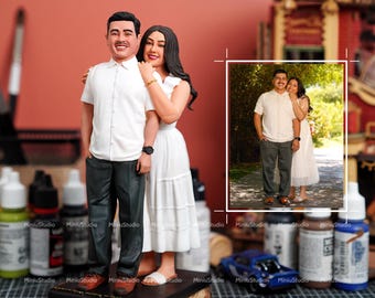 Custom 3D Couple Figurine - Anniversary Gift - Personalized Romantic Sculpture from Your Photo